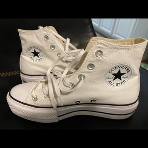 White platform high top Converse size 7